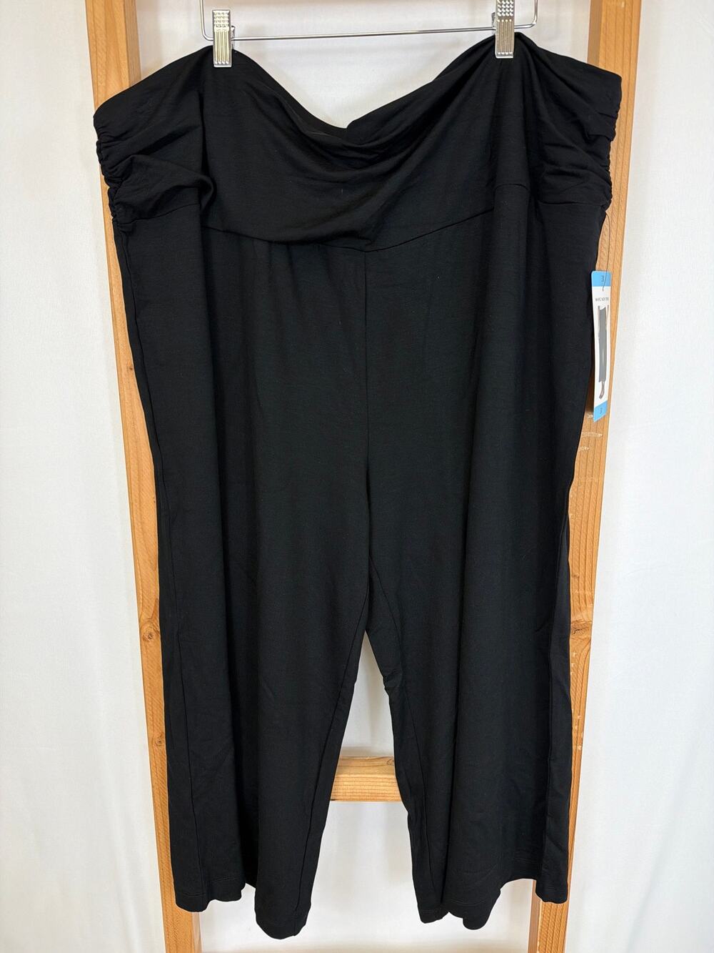 NWT Marc New York Black Loose Fit High Cinch Waistband Pants Rayon Blend 3X